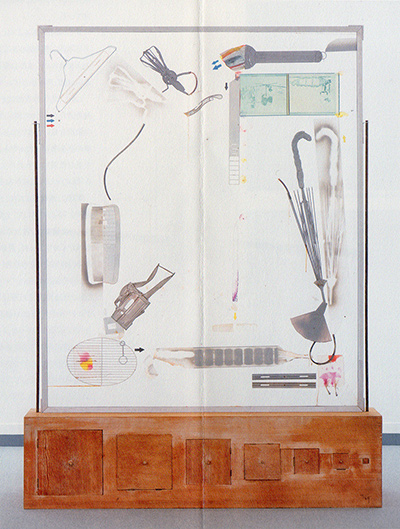 荒川修作『デュシャンの大ガラスを小さな細部としている図式』(1963-1964)